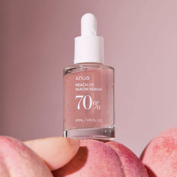 Sensitive Skin, Craving Glow? Anua Peach Serum: Peach &amp; Niacinamide soothe, even tone. Cruelty-free -Shop now at Atelier De Glow.