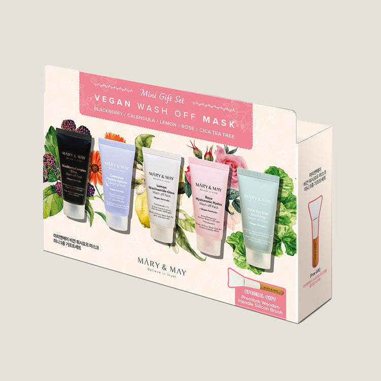 Mary&amp;May Vegan Wash Off Mask Mini Gift Set 5pcs - Atelier De Glow