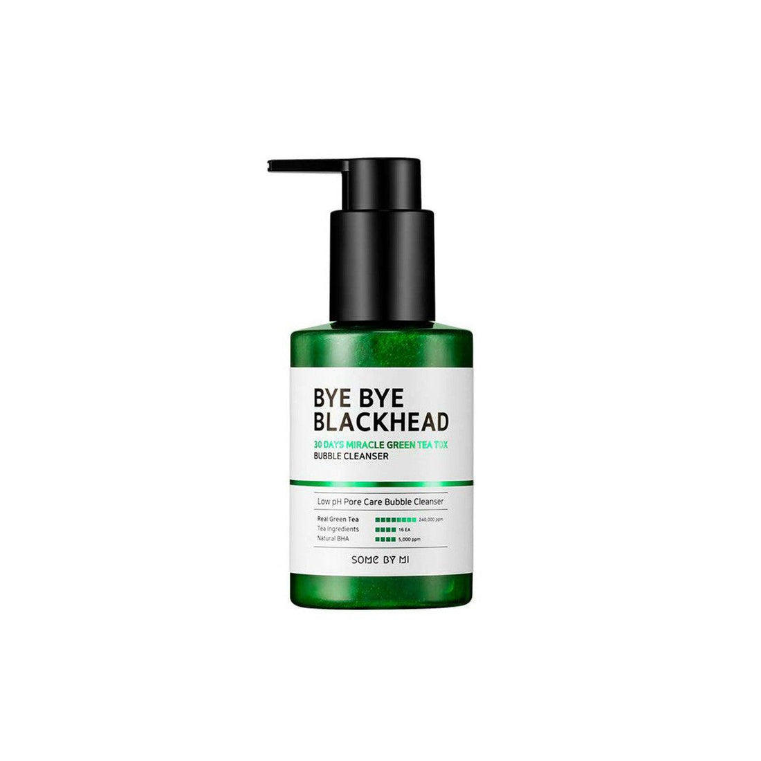 Some By Mi Bye Bye Blackhead 30 Days Miracle Green Tea Tox Bubble Cleanser - Atelier De Glow